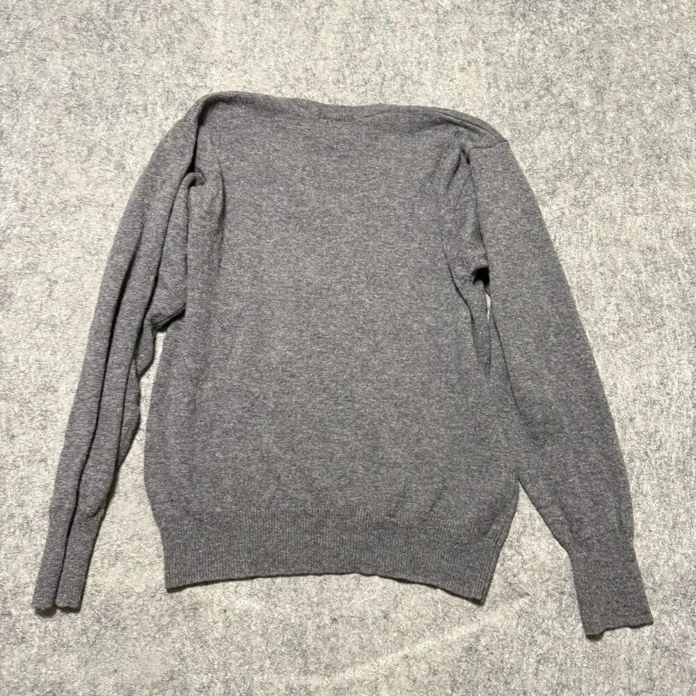 Vtg Pendleton Lambswool Sweater Mens M Gray V Neck Knit Virgin Wool Distressed